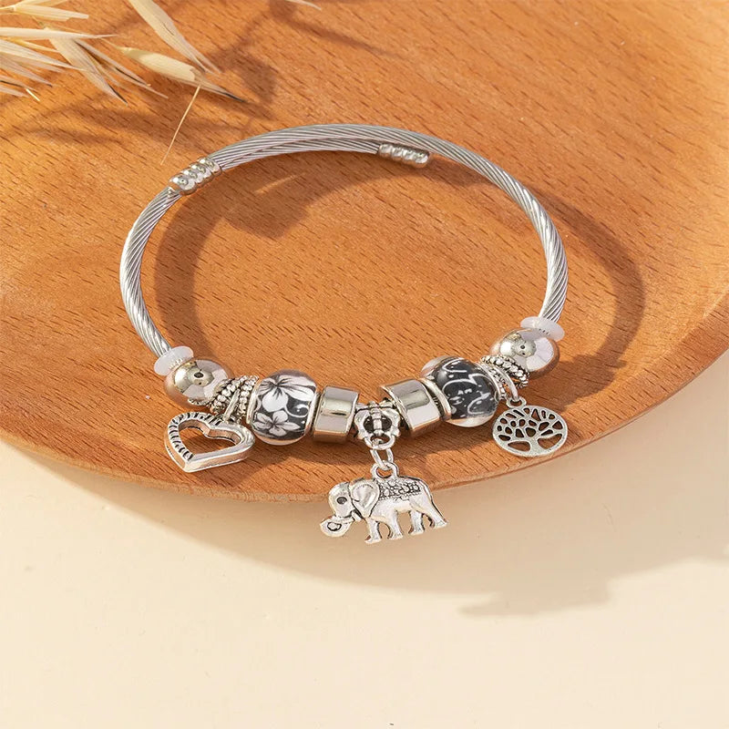 Stainless Steel Bracelet with Charms | 100+ Custom Options